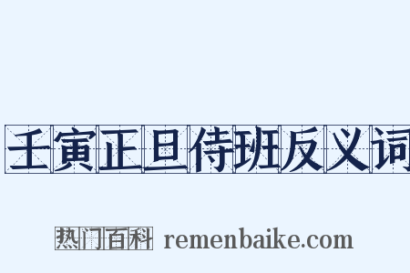 壬寅正旦侍班反义词是什么意思的图片